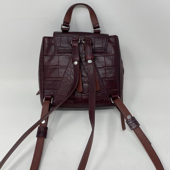 NEW allsaints revolve polly mini croc leather backback